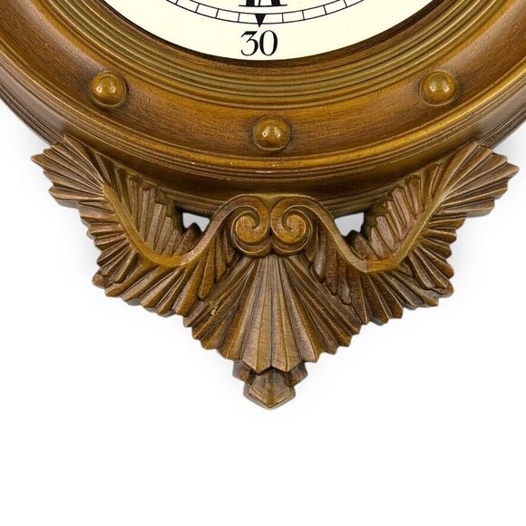 VINTAGE 1960's Burwood 4305 Large American Eagle Wall Clock 22” Faux Wood WORKS! - Picture 7 of 16